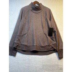 NWT Reflex 90 Degree‎ Women's XXL Yoga Athletic Brown Crossover Neck Sweatshirt